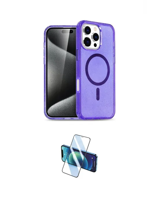 ieg™ iPhone 16 Pro Max Kılıf Nova Asil Prime - Siyah 3D Antistatik Cam Ekran Koruyucu