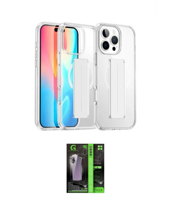 ieg™ iPhone 16 Pro Max Kılıf Nova Işık Koleksiyonu - Şeffaf 360 Full Body Arka Koruyucu