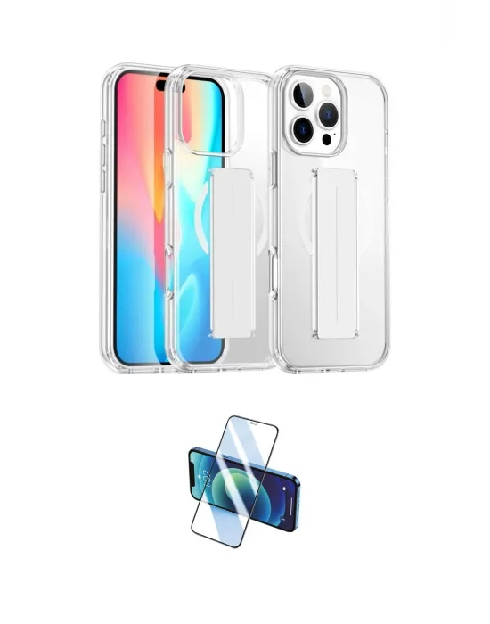 ieg™ iPhone 16 Pro Max Kılıf Nova Işık Koleksiyonu - Siyah 3D Antistatik Cam Ekran Koruyucu