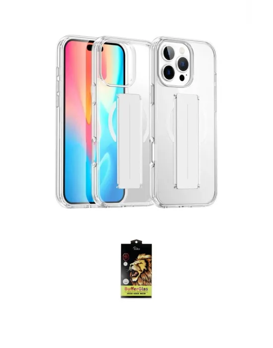 ieg™ iPhone 16 Pro Max Kılıf Nova Işık Koleksiyonu - Siyah Buffer Cam Ekran Koruyucu