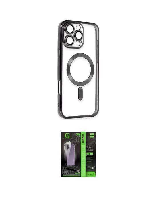 ieg™ iPhone 16 Pro Max Kılıf Nova Işık Özel Seri - Şeffaf 360 Full Body Arka Koruyucu