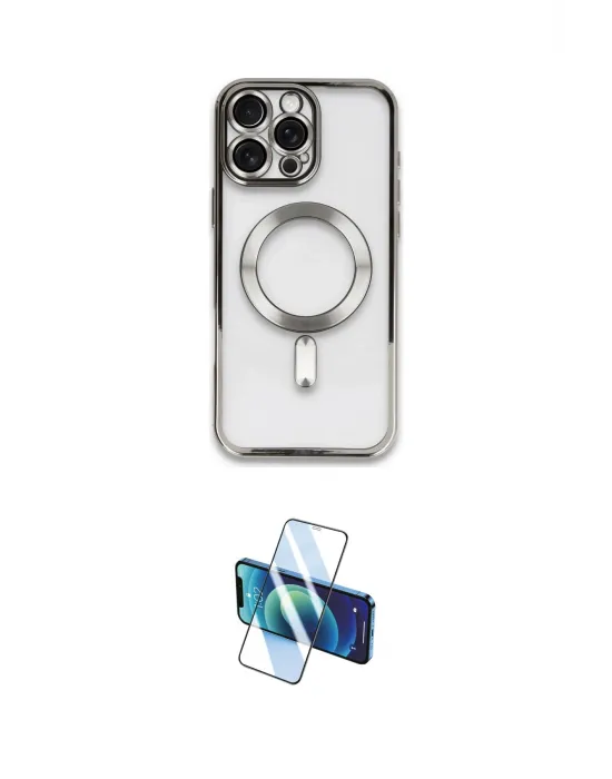 ieg™ iPhone 16 Pro Max Kılıf Nova Işık Özel Seri - Siyah 3D Antistatik Cam Ekran Koruyucu