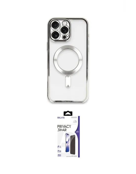 ieg™ iPhone 16 Pro Max Kılıf Nova Işık Özel Seri - Siyah Bilvis 3X AR Hayalet Cam Ekran Koruyucu