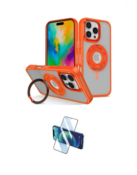 ieg™ iPhone 16 Pro Max Kılıf Nova Minimal Serisi - Siyah 3D Antistatik Cam Ekran Koruyucu