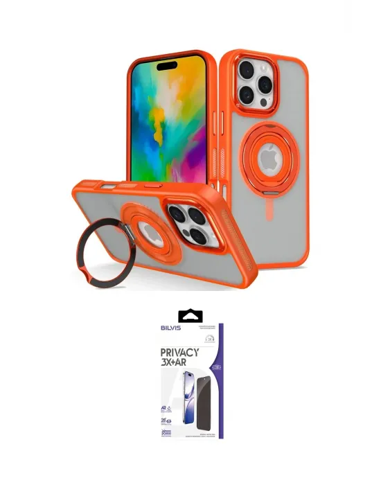 ieg™ iPhone 16 Pro Max Kılıf Nova Minimal Serisi - Siyah Bilvis 3X AR Hayalet Cam Ekran Koruyucu