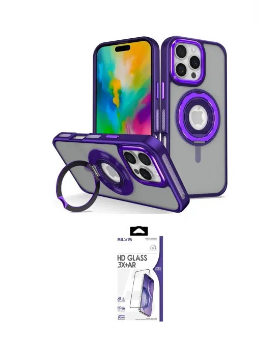 ieg™ iPhone 16 Pro Max Kılıf Nova Minimal Serisi - Siyah Bilvis 3X AR HD Cam Ekran Koruyucu