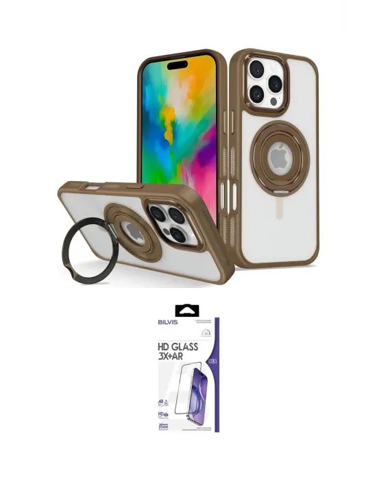 ieg™ iPhone 16 Pro Max Kılıf Nova Minimal Serisi - Siyah Bilvis 3X AR HD Cam Ekran Koruyucu