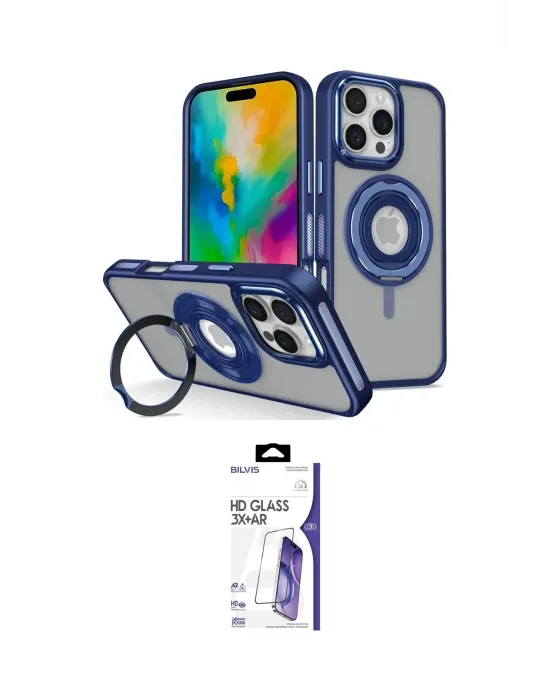 ieg™ iPhone 16 Pro Max Kılıf Nova Minimal Serisi - Siyah Bilvis 3X AR HD Cam Ekran Koruyucu