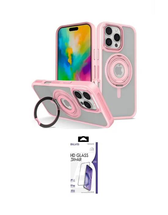 ieg™ iPhone 16 Pro Max Kılıf Nova Minimal Serisi - Siyah Bilvis 3X AR HD Cam Ekran Koruyucu