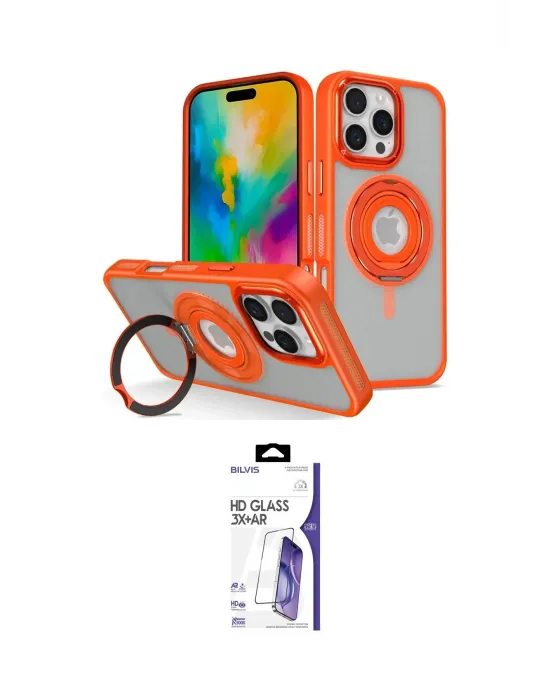 ieg™ iPhone 16 Pro Max Kılıf Nova Minimal Serisi - Siyah Bilvis 3X AR HD Cam Ekran Koruyucu