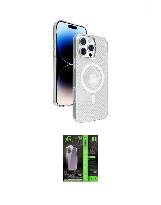 ieg™ iPhone 16 Pro Max Kılıf Nova Modern Prime - Şeffaf 360 Full Body Arka Koruyucu