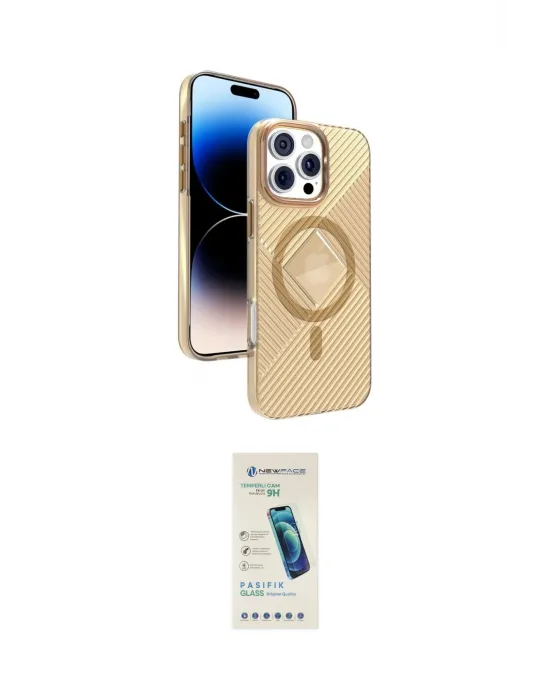 ieg™ iPhone 16 Pro Max Kılıf Nova Modern Prime - Şeffaf Pasifik Cam Ekran Koruyucu