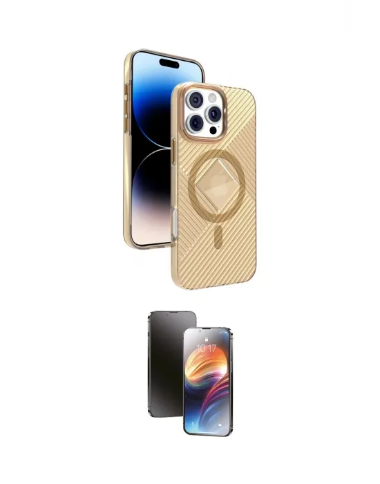 ieg™ iPhone 16 Pro Max Kılıf Nova Modern Prime - Siyah 3D Antistatik Mat Seramik Nano Ekran Koruyucu