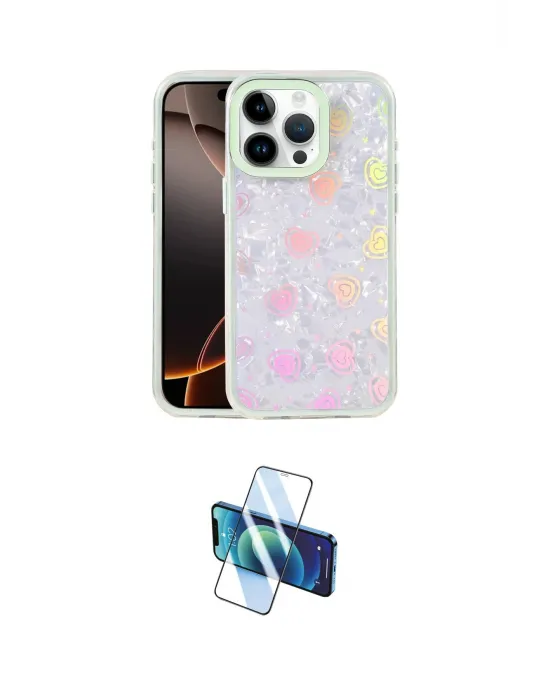 ieg™ iPhone 16 Pro Max Kılıf Odak Prime - Siyah 3D Antistatik Cam Ekran Koruyucu