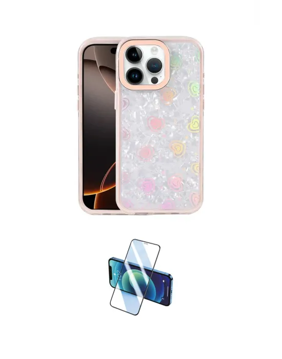 ieg™ iPhone 16 Pro Max Kılıf Odak Prime - Siyah 3D Antistatik Cam Ekran Koruyucu