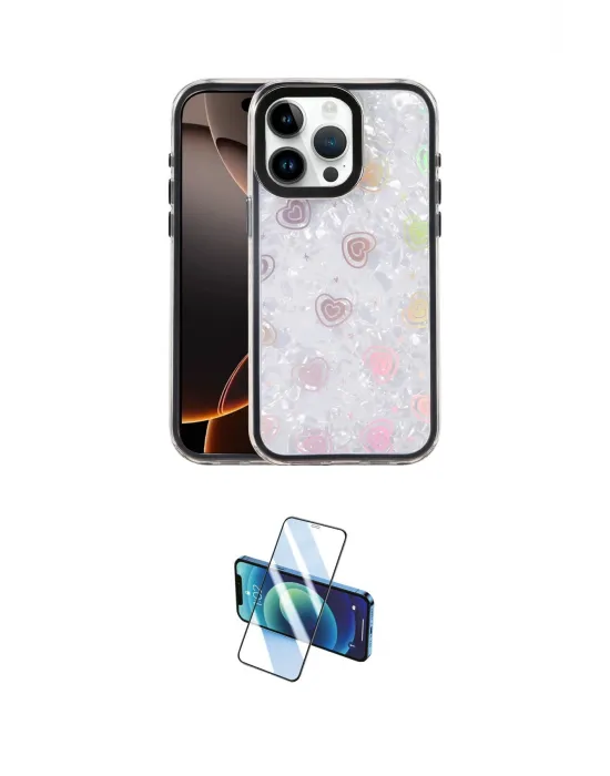 ieg™ iPhone 16 Pro Max Kılıf Odak Prime - Siyah 3D Antistatik Cam Ekran Koruyucu