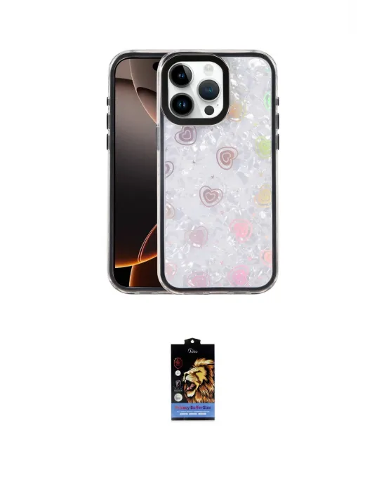 ieg™ iPhone 16 Pro Max Kılıf Odak Prime - Siyah Buffer Hayalet Cam Ekran Koruyucu