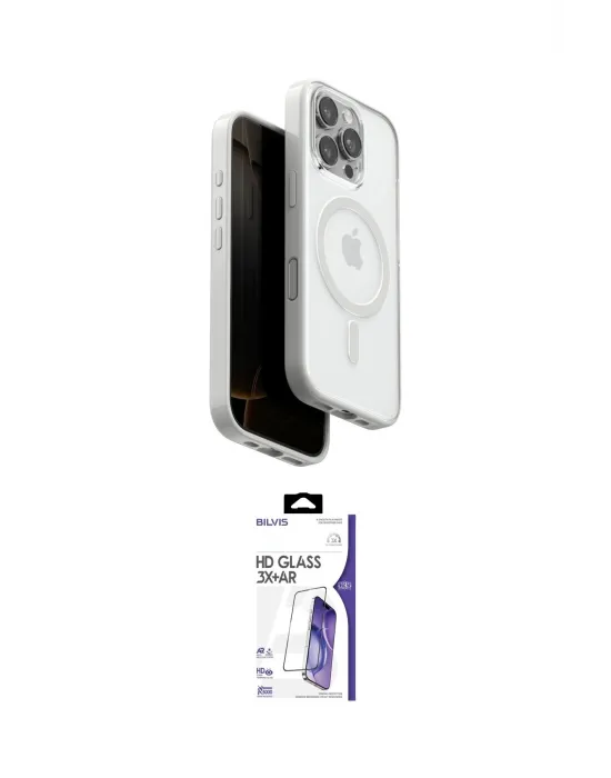 ieg™ iPhone 16 Pro Max Kılıf Pusula Form Serisi - Siyah Bilvis 3X AR HD Cam Ekran Koruyucu