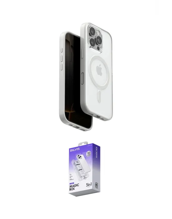 ieg™ iPhone 16 Pro Max Kılıf Pusula Form Serisi - Siyah Bilvis 5in1 3D Magic Cam Ekran Koruyucu