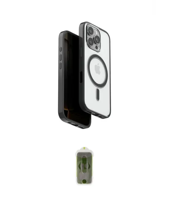 ieg™ iPhone 16 Pro Max Kılıf Pusula Form Serisi - Siyah Joko Magic 5D Hayalet Cam