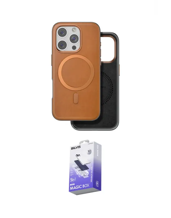 ieg™ iPhone 16 Pro Max Kılıf Pusula Işık Koleksiyonu - Siyah Bilvis 5in1 5D Magic Hayalet Cam Ekran Koruyucu