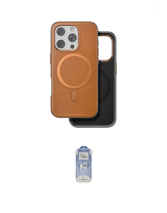 ieg™ iPhone 16 Pro Max Kılıf Pusula Işık Koleksiyonu - Siyah Joko Magic 5D Cam