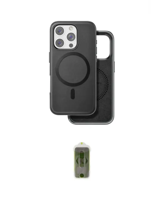 ieg™ iPhone 16 Pro Max Kılıf Pusula Işık Koleksiyonu - Siyah Joko Magic 5D Hayalet Cam