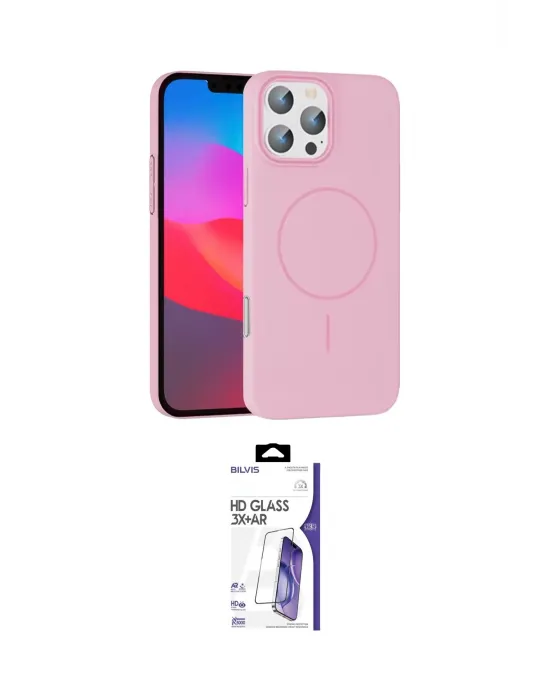 ieg™ iPhone 16 Pro Max Kılıf Siluet Doku Özel Seri - Siyah Bilvis 3X AR HD Cam Ekran Koruyucu