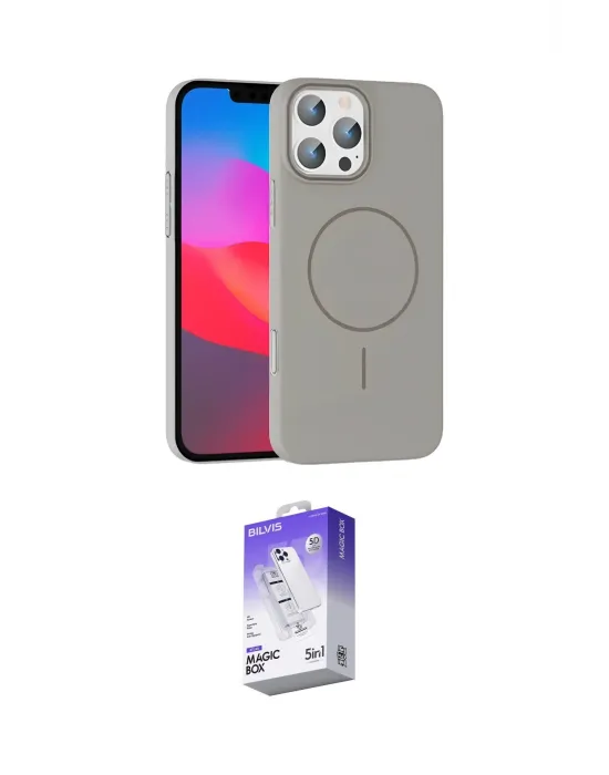 ieg™ iPhone 16 Pro Max Kılıf Siluet Doku Özel Seri - Siyah Bilvis 5in1 3D Magic Cam Ekran Koruyucu