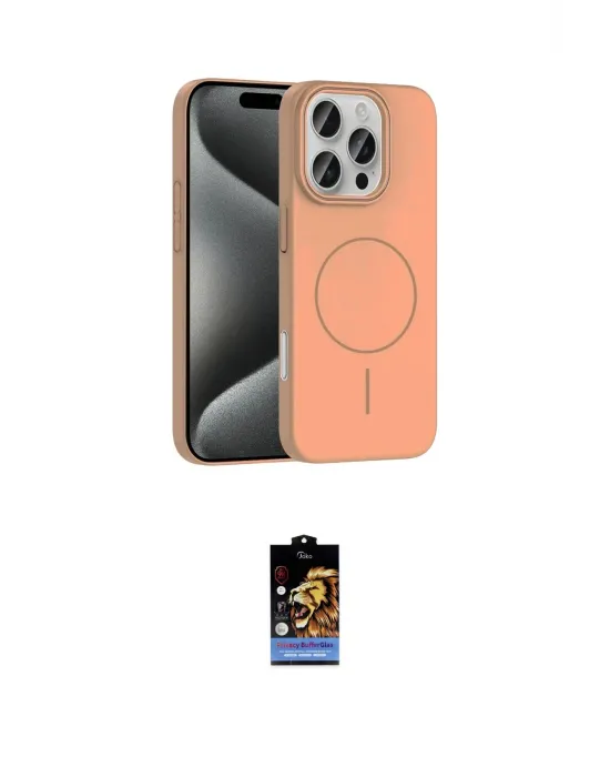ieg™ iPhone 16 Pro Max Kılıf Siluet Doku Özel Seri - Siyah Buffer Hayalet Cam Ekran Koruyucu