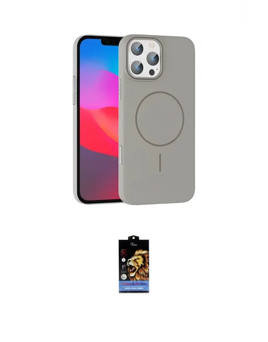 ieg™ iPhone 16 Pro Max Kılıf Siluet Doku Özel Seri - Siyah Buffer Hayalet Cam Ekran Koruyucu
