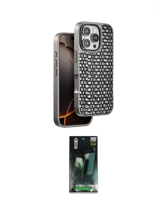 ieg™ iPhone 16 Pro Max Kılıf Siluet Form Serisi - Siyah 360 Mat Full Body Arka Koruyucu