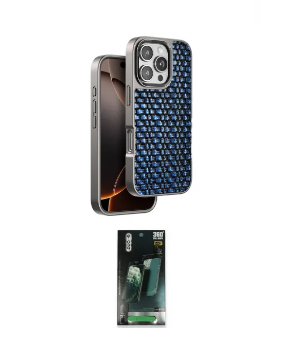 ieg™ iPhone 16 Pro Max Kılıf Siluet Form Serisi - Siyah 360 Mat Full Body Arka Koruyucu