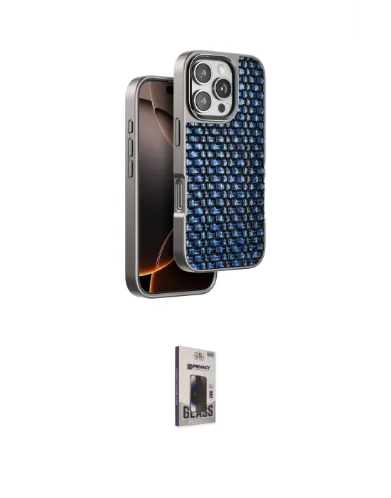 ieg™ iPhone 16 Pro Max Kılıf Siluet Form Serisi - Siyah Bilvis Hayalet Cam Ekran Koruyucu
