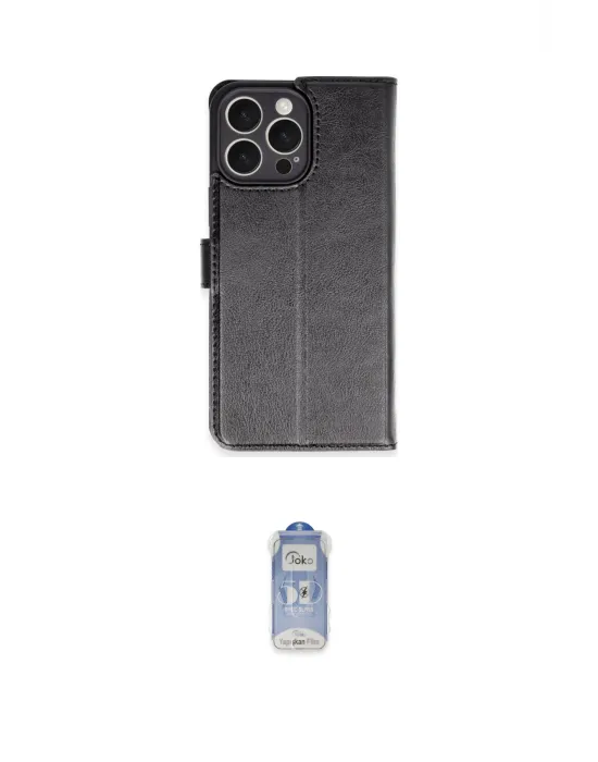 ieg™ iPhone 16 Pro Max Kılıf Siluet Işık Serisi - Siyah Joko Magic 5D Cam