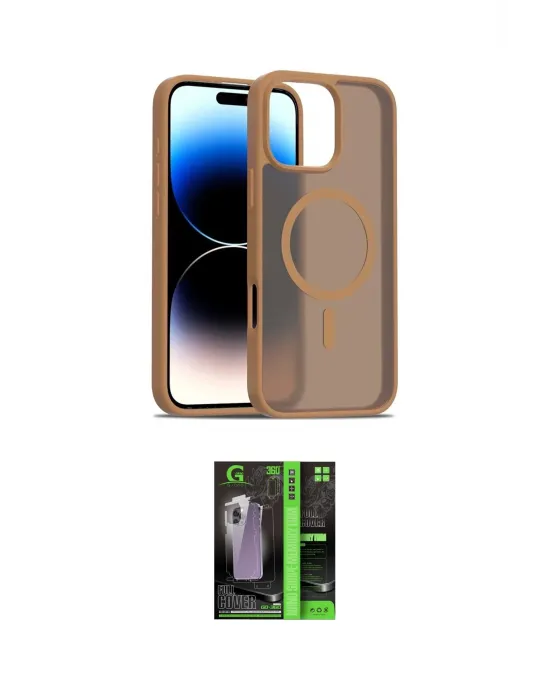 ieg™ iPhone 16 Pro Max Kılıf Siluet Minimal Prime - Şeffaf 360 Full Body Arka Koruyucu