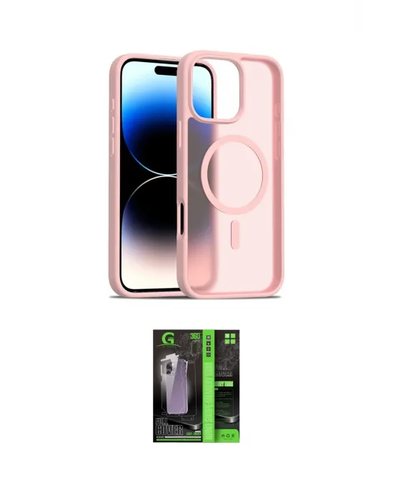 ieg™ iPhone 16 Pro Max Kılıf Siluet Minimal Prime - Şeffaf 360 Full Body Arka Koruyucu