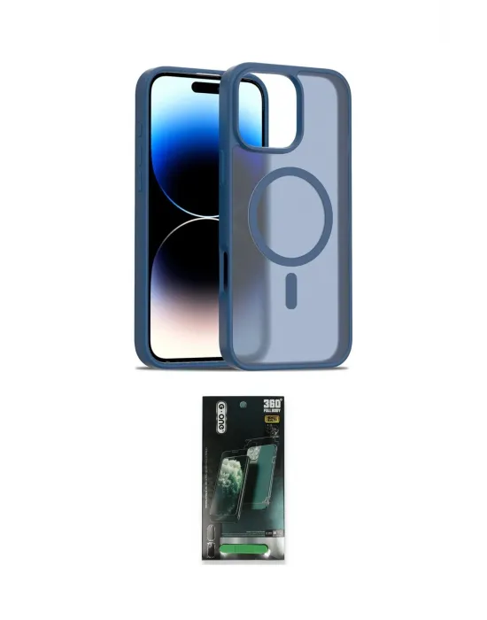 ieg™ iPhone 16 Pro Max Kılıf Siluet Minimal Prime - Siyah 360 Mat Full Body Arka Koruyucu