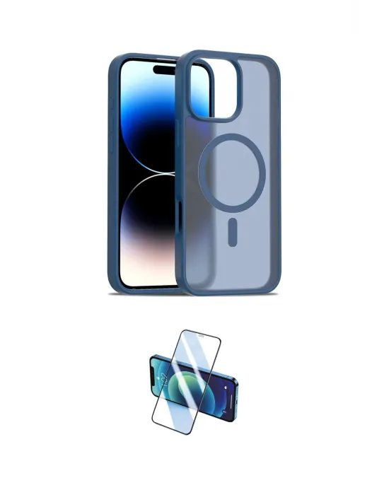 ieg™ iPhone 16 Pro Max Kılıf Siluet Minimal Prime - Siyah 3D Antistatik Cam Ekran Koruyucu