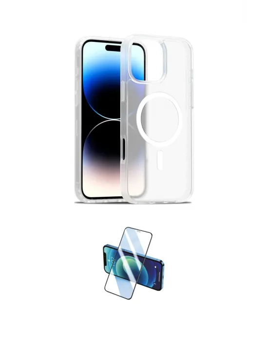 ieg™ iPhone 16 Pro Max Kılıf Siluet Minimal Prime - Siyah 3D Antistatik Cam Ekran Koruyucu