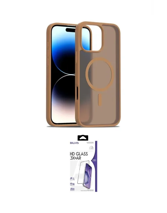 ieg™ iPhone 16 Pro Max Kılıf Siluet Minimal Prime - Siyah Bilvis 3X AR HD Cam Ekran Koruyucu