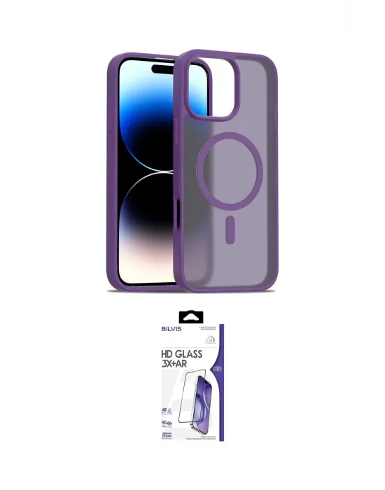 ieg™ iPhone 16 Pro Max Kılıf Siluet Minimal Prime - Siyah Bilvis 3X AR HD Cam Ekran Koruyucu
