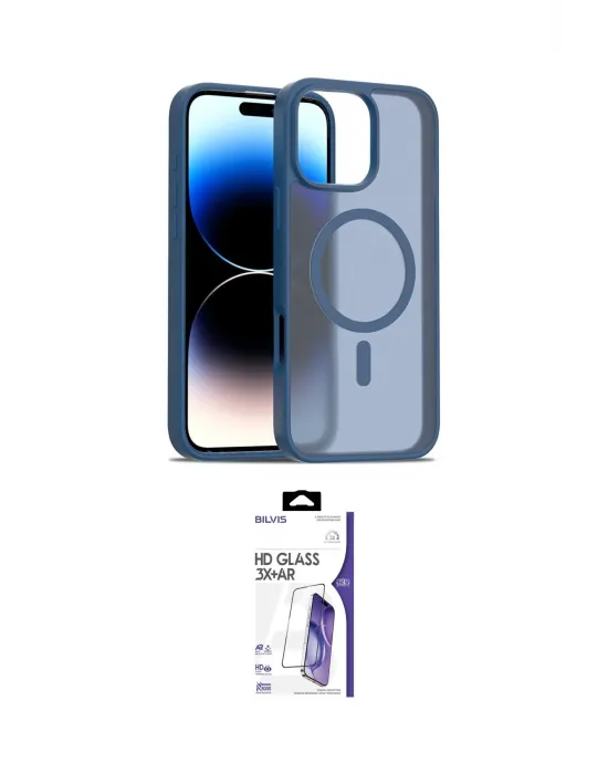 ieg™ iPhone 16 Pro Max Kılıf Siluet Minimal Prime - Siyah Bilvis 3X AR HD Cam Ekran Koruyucu