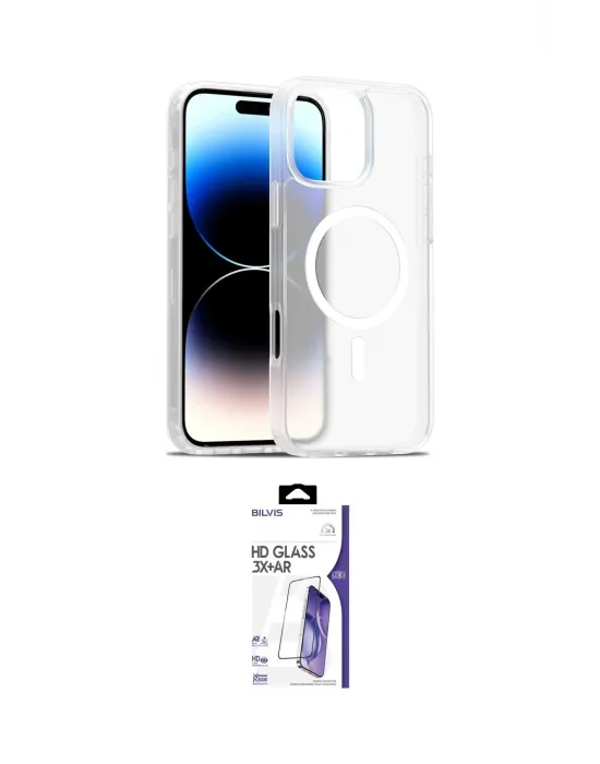 ieg™ iPhone 16 Pro Max Kılıf Siluet Minimal Prime - Siyah Bilvis 3X AR HD Cam Ekran Koruyucu