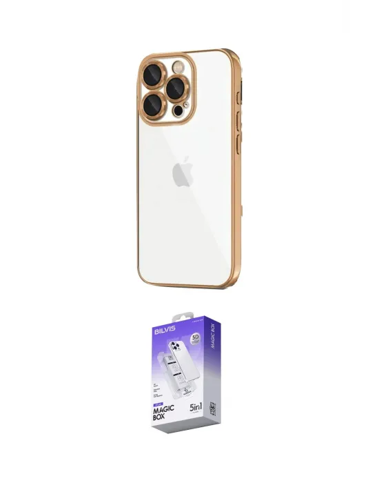 ieg™ iPhone 16 Pro Max Kılıf Vadi Minimal - Siyah Bilvis 5in1 3D Magic Cam Ekran Koruyucu