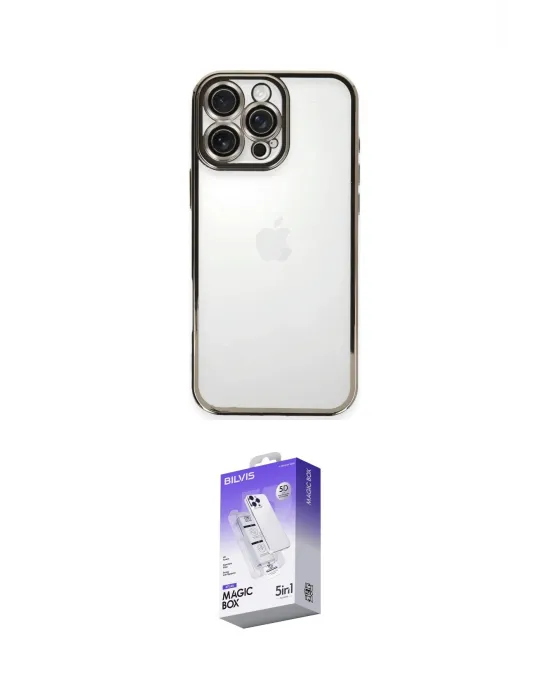 ieg™ iPhone 16 Pro Max Kılıf Vadi Minimal - Siyah Bilvis 5in1 3D Magic Cam Ekran Koruyucu