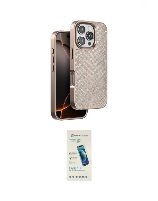 ieg™ iPhone 16 Pro Max Kılıf Vadi Özel Seri - Şeffaf Pasifik Cam Ekran Koruyucu