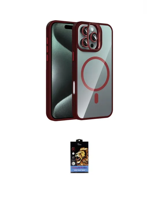 ieg™ iPhone 16 Pro Max Kılıf Yadigar Asil Koleksiyonu - Siyah Buffer Hayalet Cam Ekran Koruyucu