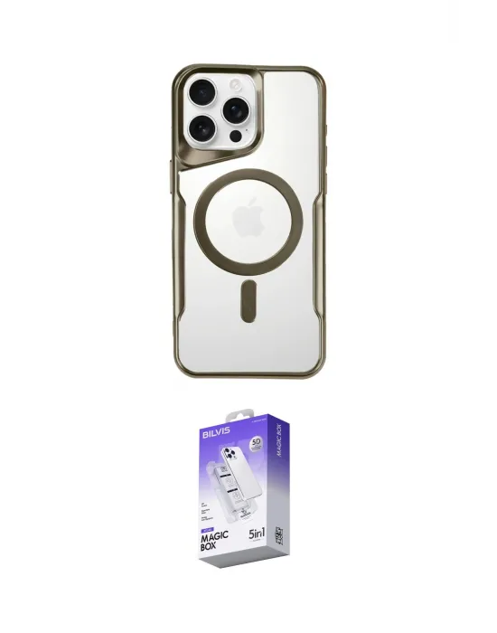 ieg™ iPhone 16 Pro Max Kılıf Yadigar Klasik Özel Seri - Siyah Bilvis 5in1 3D Magic Cam Ekran Koruyucu