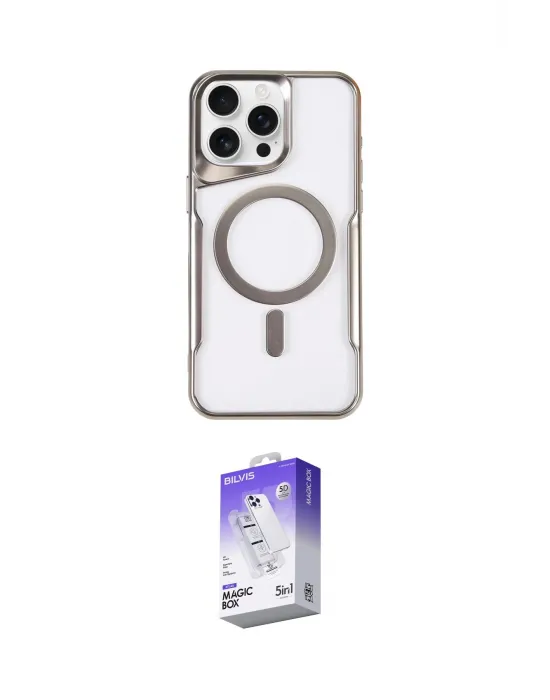 ieg™ iPhone 16 Pro Max Kılıf Yadigar Klasik Özel Seri - Siyah Bilvis 5in1 3D Magic Cam Ekran Koruyucu